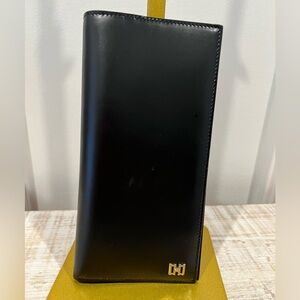 Ferragamo Black Leather Slim Bifold Long Wallet NWOT
